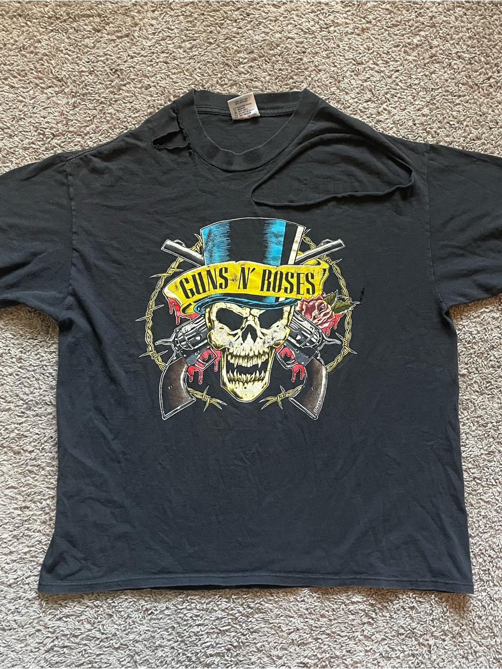 Vtg 1991 Guns N Roses Use Your Illusion Tour Shirt Size Xl Brockum Distressed